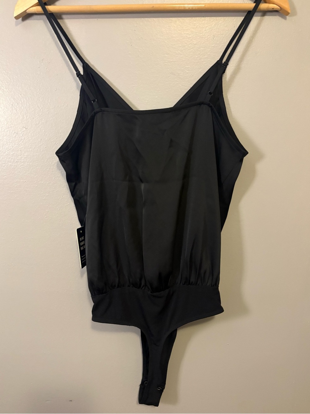 Express Black Draped V-Neck Bodysuit Small - Picture 4 of 7